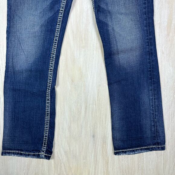Silver Suki Capri Dark Wash Mid Rise Cropped Blue Everyday Casual Denim Jeans 27 - Picture 5 of 15